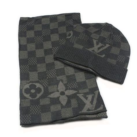 louis vuitton hat and scarf set men's|More.